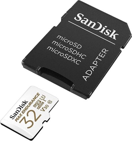 بطاقة ذاكرة ماكس انديورانس 32GB MicroSDHC من سانديسك لكاميرا وايز في 2، كاميرا وايز بان لنظام الامن المنزلي (SDSQQVR-032G-GN6IA) فئة 10 مع قارئ بطاقة ايفري ثينج بت سترومبولي MicroSD in Saudi Arabia
