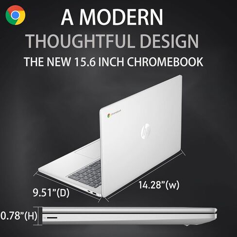 كمبيوتر محمول HP Chromebook مقاس 15.6 بوصة لطلاب الجامعات، معالج Intel 4-Core N200 (Beat i5-8250U)، ذاكرة وصول عشوائي DDR5 سعة 8 جيجابايت، تخزين 192 جيجابايت (64 جيجابايت eMMC + بطاقة SD 128 جيجابايت)، نظام تشغيل Chrome، رسومات UHD، فضي طبيعي، PCM in Kuwait