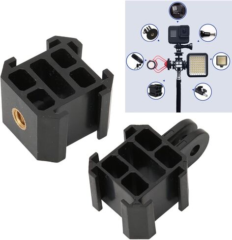 محول تركيب الحذاء البارد (قطعتان)، حذاء بارد بطول قدمين وثلاثة رؤوس ودعامة حذاء بارد مقاس 1/4 بوصة لكاميرا الحركة والميكروفون وإضاءة LED وما إلى ذلك in Kuwait