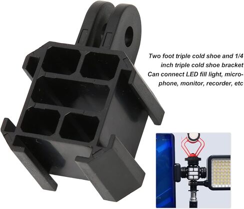 محول تركيب الحذاء البارد (قطعتان)، حذاء بارد بطول قدمين وثلاثة رؤوس ودعامة حذاء بارد مقاس 1/4 بوصة لكاميرا الحركة والميكروفون وإضاءة LED وما إلى ذلك in Kuwait