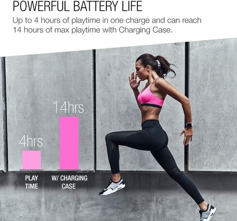 Purity True Wireless Earbuds with Immersive Sound, Bluetooth 5.0 Earphones in-Ear with Charging Case Stereo Calls/Built-in Microphones/IPX5 Sweatproof/Pumping Bass for Sports, Workout, Gym - Pink in Kuwait