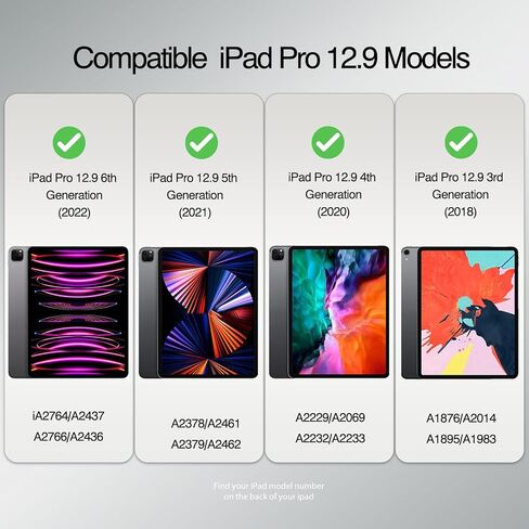 واقي شاشة من الزجاج المقوى المضاد للضوء الأزرق لجهاز iPad Pro 12.9 2022/2021/2020 (الجيل السادس/الخامس/الرابع) مع واقي عدسة الكاميرا، متوافق مع معرف الوجه ومضاد للخدش، طبقة زجاجية مقسى in Kuwait