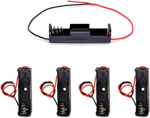 Single 1 AA Battery Holder, 1 X 1.5V AA Battery Holder, AA Battery Holder with Leads Wires (5-Pack) in Saudi Arabia