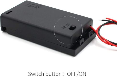 3 حامل بطارية AA مع غطاء لولبي لمفتاح التشغيل/الإيقاف وسلك يؤدي للتخزين وغطاء سلك ومشابك كابل خلية 4.5 فولت صندوق بطارية 3X 1.5 فولت حامل بطاريات AA (4 عبوات) in Kuwait