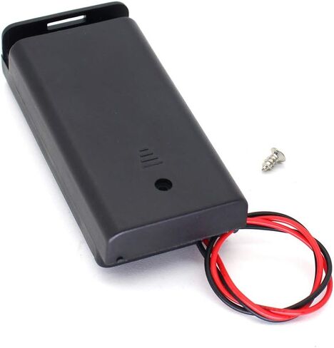 3 حامل بطارية AA مع غطاء لولبي لمفتاح التشغيل/الإيقاف وسلك يؤدي للتخزين وغطاء سلك ومشابك كابل خلية 4.5 فولت صندوق بطارية 3X 1.5 فولت حامل بطاريات AA (4 عبوات) in Kuwait