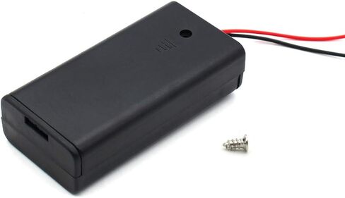 3 حامل بطارية AA مع غطاء لولبي لمفتاح التشغيل/الإيقاف وسلك يؤدي للتخزين وغطاء سلك ومشابك كابل خلية 4.5 فولت صندوق بطارية 3X 1.5 فولت حامل بطاريات AA (4 عبوات) in Kuwait