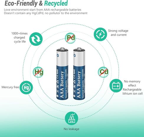 8 عبوات من بطاريات الليثيوم AAA القابلة لإعادة الشحن بقدرة 1.5 فولت مع شاحن (فتحة مستقلة ذات 4 فتحات)، بطارية ثلاثية طويلة الأمد بحجم 1100 مللي واط في الساعة in Kuwait