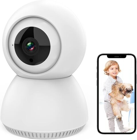 كاميرا 1080P للكلاب مع تطبيق الهاتف، للحيوانات الاليفة/الرضيع/المربية/كبار السن، كاميرا داخلية مع رؤية ليلية بالاشعة تحت الحمراء، تخزين محلي وسحابي in Kuwait