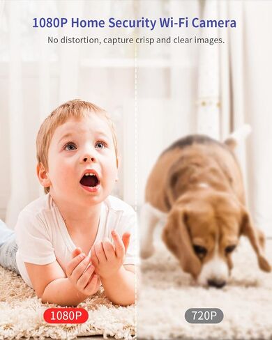 كاميرا 1080P للكلاب مع تطبيق الهاتف، للحيوانات الاليفة/الرضيع/المربية/كبار السن، كاميرا داخلية مع رؤية ليلية بالاشعة تحت الحمراء، تخزين محلي وسحابي in Kuwait