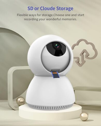 كاميرا 1080P للكلاب مع تطبيق الهاتف، للحيوانات الاليفة/الرضيع/المربية/كبار السن، كاميرا داخلية مع رؤية ليلية بالاشعة تحت الحمراء، تخزين محلي وسحابي in Kuwait