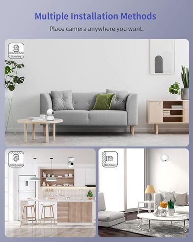 كاميرا 1080P للكلاب مع تطبيق الهاتف، للحيوانات الاليفة/الرضيع/المربية/كبار السن، كاميرا داخلية مع رؤية ليلية بالاشعة تحت الحمراء، تخزين محلي وسحابي in Kuwait