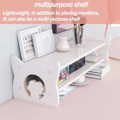 Monitor Stand Riser, Monitor Stand, 2 Tier Computer Monitor Stands, Monitor Riser, Monitor Stand for Desk, White Desktop Monitor Stand for PC/Laptop, Desktop Stand for PC Laptop Notebook Printer,Computer, iMac in Kuwait