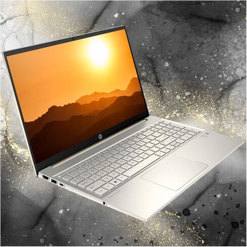 HP Pavilion 15t Laptop, 15.6" FHD Touchscreen, Intel Core i7-1355U Processor, 16GB RAM, 1TB SSD, Webcam, Backlit Keyboard, FP Reader, HDMI, Wi-Fi 6, Windows 11 Pro, Warm Gold in Saudi Arabia