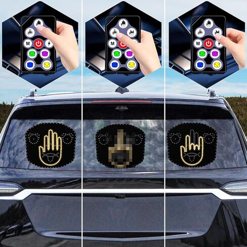 ملحقات السيارة LED القابلة لإعادة الشحن، 3 أوضاع ضوء إشارة إصبع السيارة و4 أوضاع ضوء إشارة التعبير مع جهاز تحكم عن بعد للسيارة، 2 في 1 ضوء داخلي رائع للسيارة للتعبير عن نفسك، أدوات إكسسوارات السيارة in Kuwait