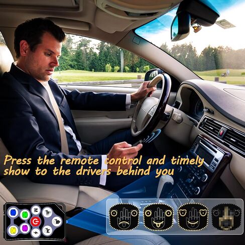 ملحقات السيارة LED القابلة لإعادة الشحن، 3 أوضاع ضوء إشارة إصبع السيارة و4 أوضاع ضوء إشارة التعبير مع جهاز تحكم عن بعد للسيارة، 2 في 1 ضوء داخلي رائع للسيارة للتعبير عن نفسك، أدوات إكسسوارات السيارة in Kuwait