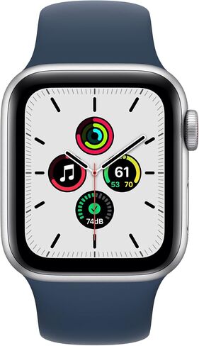 Apple Watch SE (GPS + Cellular, 40mm) - Silver Aluminum Case with Abyss Blue Sport Band (Renewed) in Saudi Arabia
