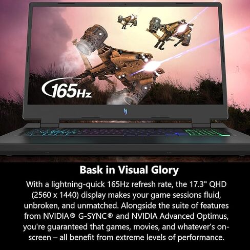2023 Newest Acer Nitro 17 Gaming Laptop, 17.3" QHD 165Hz Display, AMD Ryzen 7-7840HS(8 cores), ‎NVIDIA GeForce RTX 4060, 16GB DDR5 RAM, 1TB SSD, ‎Wi-Fi 6E, Bluetooth, Backlit Keyboard, Windows 11 Home in Saudi Arabia