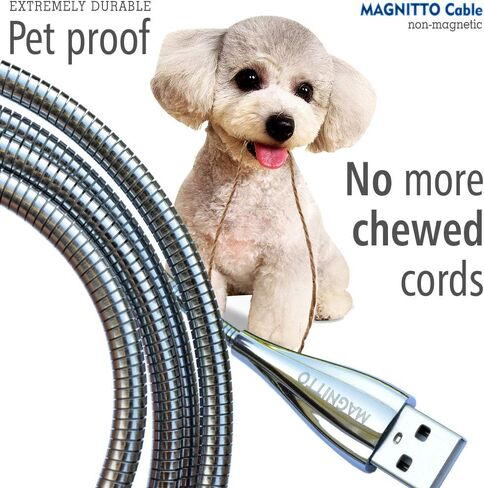 Pet Proof Metal Braided USB-C to USB C Cable Armored Steel 6 ft 2-Pack in Kuwait