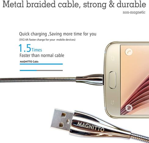 Pet Proof Metal Braided USB-C to USB C Cable Armored Steel 6 ft 2-Pack in Kuwait
