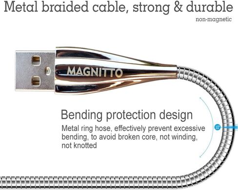 Pet Proof Metal Braided USB-C to USB C Cable Armored Steel 6 ft 2-Pack in Kuwait