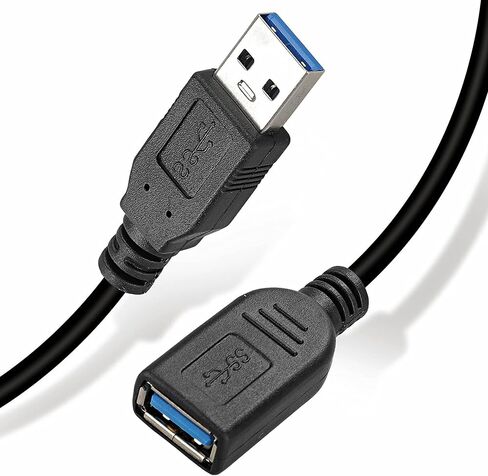 SAITECH IT 4 Pack 15cm Short USB 3.0 Male A to Female A Extension Cable 5GBps for Laptop/PC/Mac/Printers- Black in Kuwait