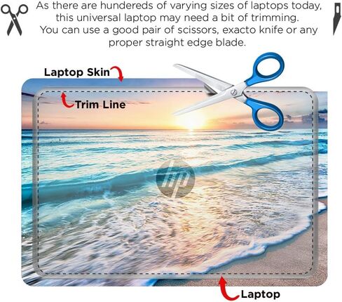 إيتساسكين 1 15 15.6 بوصة ملصق من الفينيل غطاء لاصق يناسب 13.3 بوصة 14 15.6 بوصة 15.6 بوصة 16 بوصة اتش بي لينوفو ابل ماك ديل كومباك ايسر - صن سيت اون بيتش in Kuwait