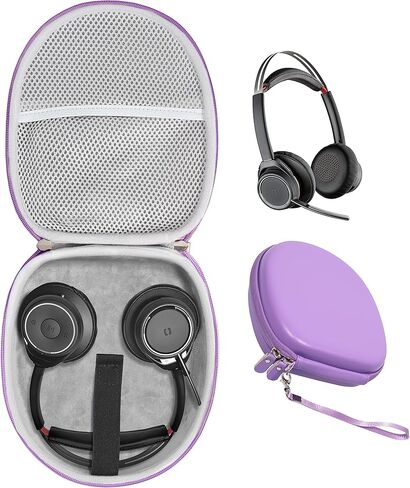 حافظة سماعة الرأس Alltravel لجهاز Plantronics Voyager Focus UC، Blackwire 3210، C3210، 5210، 5220، 3220؛ أيضًا لـ Jabra Evolve 65، 65UC، 40، 40 UC، 20 UC؛ H800، H820e، H390، h540، H650e، H570 (أرجواني) in Kuwait