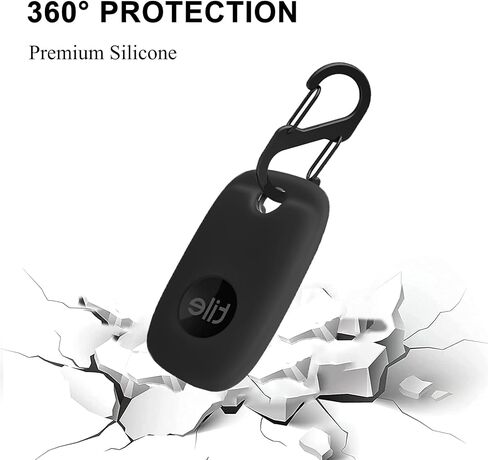 4PCS Case for Tile Pro 2024/Tile Pro 2022, Soft Silicone Skin Cover Shock-Absorbing Protective Case with Carabiner (Black+Blue+Red+White) in Kuwait