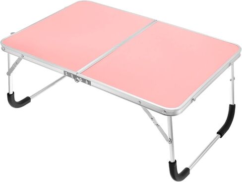 PATIKIL Foldable Laptop Table, Portable Lap Desk Picnic Bed Tray Tables Snacks Reading Working Desks for Bed Sofa Camping, Pink in Kuwait