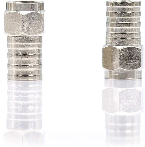 THE CIMPLE CO - RG6 Crimp Connectors for Coaxial Cable - Indoor/Outdoor Coax Ends Compatible with RG6 Cable - Crimp-On F-Type Fittings for Simple Installation - 10 Pack in Saudi Arabia