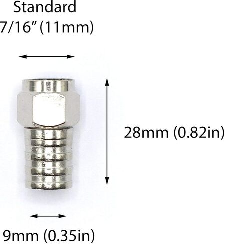 THE CIMPLE CO - RG6 Crimp Connectors for Coaxial Cable - Indoor/Outdoor Coax Ends Compatible with RG6 Cable - Crimp-On F-Type Fittings for Simple Installation - 10 Pack in Saudi Arabia