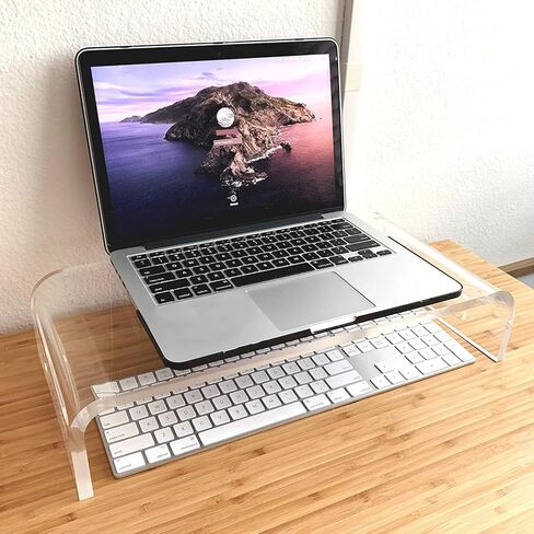 ifavor123 2mm Thickness Heavy Duty Monitor Stand Riser Computer Stand PC Desk Stand for Keyboard Storage & Multi-Media Laptop Printer TV Screen (19'' Large) in Kuwait