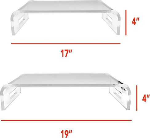 ifavor123 2mm Thickness Heavy Duty Monitor Stand Riser Computer Stand PC Desk Stand for Keyboard Storage & Multi-Media Laptop Printer TV Screen (19'' Large) in Kuwait