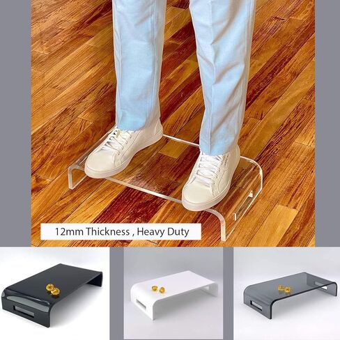 ifavor123 2mm Thickness Heavy Duty Monitor Stand Riser Computer Stand PC Desk Stand for Keyboard Storage & Multi-Media Laptop Printer TV Screen (19'' Large) in Kuwait