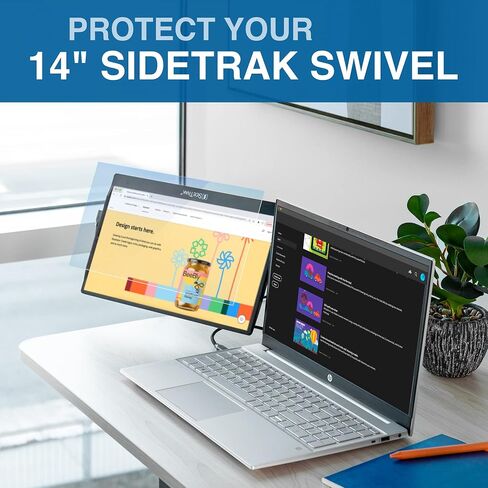 واقي شاشة شاشة SideTrak | يناسب الشاشات مقاس 12.5 بوصة | الشاشات المحمولة المنزلقة والدوارة المتوافقة | زجاج مقسى مقاوم للخدش والصدمات in Saudi Arabia