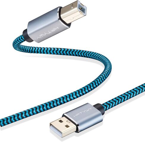 كابل طابعة USB بطول 30 قدمًا، سلك طابعة USB طويل مجدول 2.0 نوع A ذكر إلى B ذكر كابل ماسح ضوئي عالي السرعة متوافق مع HP وCanon وDell وEpson وSamsung والمزيد in Kuwait