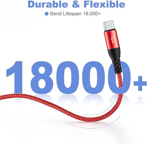 كابل شحن متعدد 4.5 أمبير، كابل شحن متعدد مضفر 3 في 1، كابل شحن متعدد USB، سلك شحن سريع مع نوع C، Micro USB ومنفذ IP لمعظم الهواتف، Samsung Galaxy، iPads، LG (2Pack/1Ft) in Kuwait