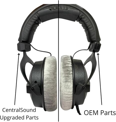 غطاء جانبي منزلق بديل من CentralSound أجزاء سوداء لسماعات Beyerdynamic DT770 DT 770PRO DT 770PROHT DT880 DT880 PRO DT880PROHT DT990 DT990 PRO in Saudi Arabia