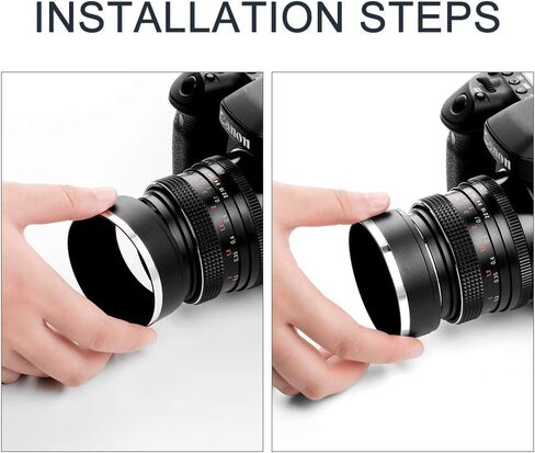 غطاء عدسة ذو زاوية عريضة 49 مم، غطاء عدسة معدني عالمي مع غطاء عدسة مركزي لكاميرات كانون نيكون سوني بينتاكس أولمبس فوجي + قماش تنظيف من الألياف الدقيقة in Kuwait