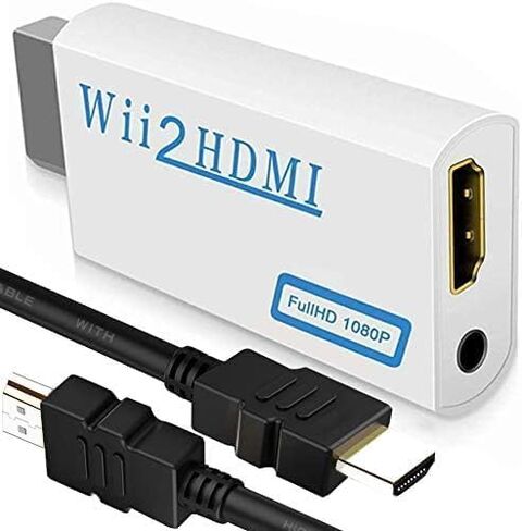 Wii to HDMI Converter 1080P with High Speed Wii HDMI Cable, Wii HDMI Adapter with 3,5mm Audio Jack&HDMI Output Compatible with Wii, Wii U, HDTV, Supports All Wii Display Modes 720P, NTS in Kuwait
