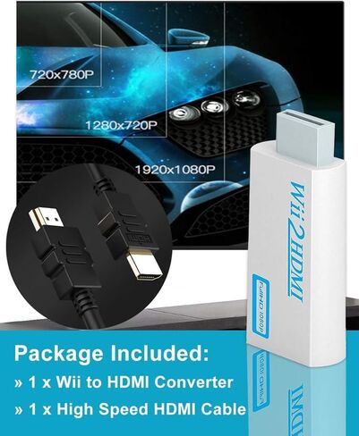 Wii to HDMI Converter 1080P with High Speed Wii HDMI Cable, Wii HDMI Adapter with 3,5mm Audio Jack&HDMI Output Compatible with Wii, Wii U, HDTV, Supports All Wii Display Modes 720P, NTS in Kuwait