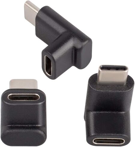 4 قطع محول USB C ، DanziX من النوع C ذكر إلى أنثى إلى أنثى إلى أنثى أنثى إلى أنثى ، محول تمديد بزاوية 90 درجة للكمبيوتر اللوحي والكمبيوتر المحمول in Kuwait