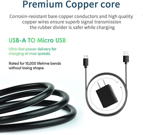 كيبل شحن USB ميركو بطول 10 اقدام متوافق مع الكاتيل جو فليب، جو فليب 3، جو فليب في، الكاتيل سينجيولار فليب 2/3، ماي فليب، كويك فليب، سمارت فليب 4052r 4051s 5044C 5002r 9024W، 1x 1c 1s X1، in Kuwait