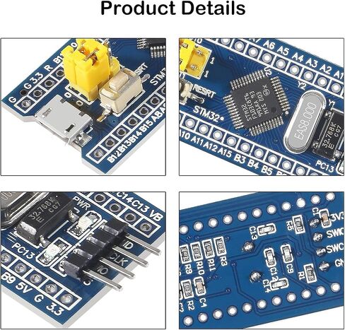 ALMOCN 2PCS STM32F103C8T6 ARM STM32 Minimum System Development Board STM32F103C8T6 Core Learning Board + 1PCS ST-Link V2 Emulator Downloader Programmer, Random Color in Saudi Arabia