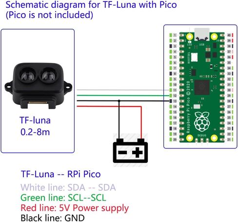 Wishiot TF-Luna LiDAR Range Finder Sensor 0.2m-8m Single-Point Ranging Module UART/I2C 5V with 6Pin Terminal to Dupont Cable for Arduino/RPi Pico/Pixhawk/WiFi_Lora_32 in Saudi Arabia