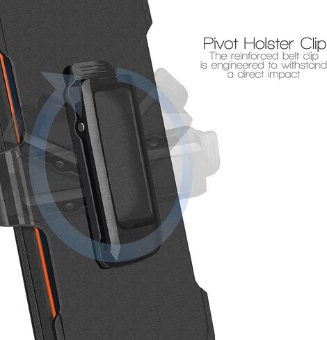 Designed for Motorola Edge + Plus 2022, Moto Edge Plus 5G UW 2022, Moto Edge 30 Pro Phone Case with Built in Screen Protector, Swivel Belt Clip Holster Kickstand Holder (Black) in Kuwait