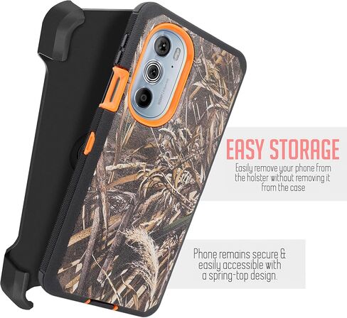 Designed for Motorola Edge + Plus 2022, Moto Edge Plus 5G UW 2022, Moto Edge 30 Pro Phone Case with Built in Screen Protector, Swivel Belt Clip Holster Kickstand Holder (Black) in Kuwait