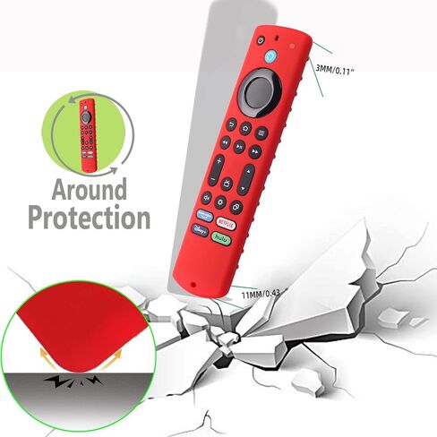 حافظة جهاز تحكم عن بعد من السيليكون لجهاز التحكم عن بعد 2023 Fire TV Stick 4K Max 2nd/Fir TV Omni Series/FireTV 4-Series Remote، غطاء جهاز التحكم عن بعد Toshiba/Insignia FirTV مع حبل (أخضر متوهج) in Kuwait