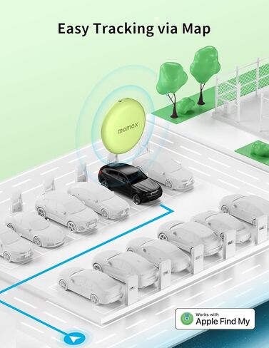 جهاز تعقب المفاتيح MOMAX، علامة تحديد الموقع تعمل مع Apple Find My (iOS فقط)، جهاز تعقب ذكي محمول مع حزام، مكتشف عناصر مقاوم للماء IP66 للأطفال/الأمتعة/المحفظة/الحقيبة/حقيبة الظهر/حقيبة السفر، عبوة واحدة باللون الأخضر in Kuwait
