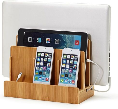 G.U.S. Multi-Device Charging Station Dock & Organizer - Multiple Finishes Available. for Laptops, Tablets, and Phones - Strong Build, Black Leatherette in Saudi Arabia